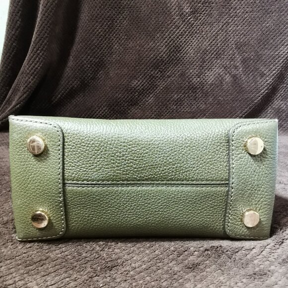 Olive/Gold Pebbled Leather Satchel/Crossbody EUC # 250 - Picture 13 of 14